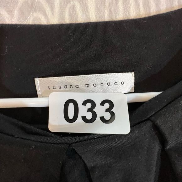 💚👗SUSANA MONACO LITTLE BLACK DRESS WOMEN SIZE M MEDIUM EUC PLEATED 0033 CASUAL - Picture 11 of 13